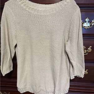 J. Jill Light Tan Scoop Neck Sweater